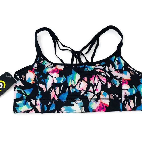 NWT Champion Strappy Back Geo Print Sports Bra LRG - Picture 2 of 8
